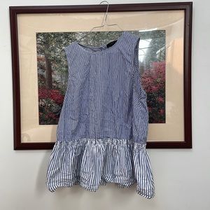J.Crew linen peplum shirt with button down back